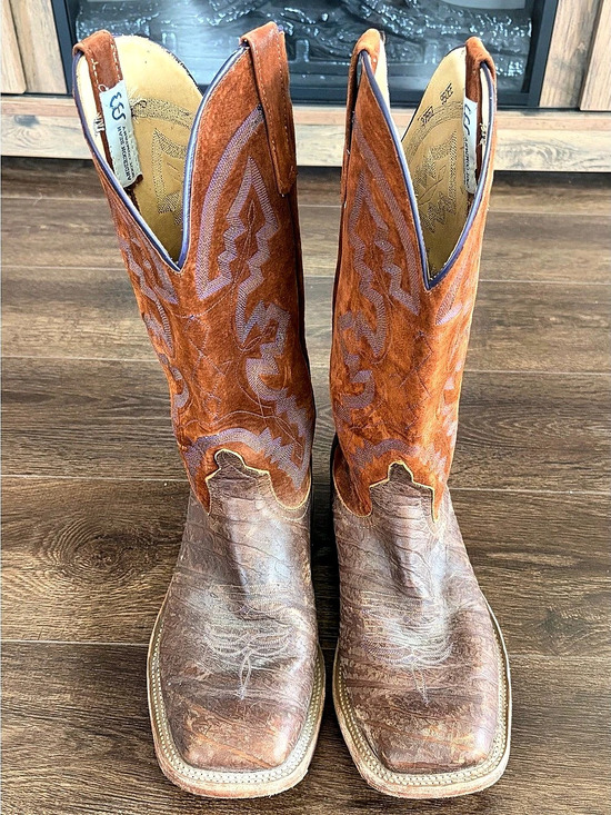 Anderson Bean Other - Anderson Bean Embroidered Western Boots Brown & Orange Men’s Size 10